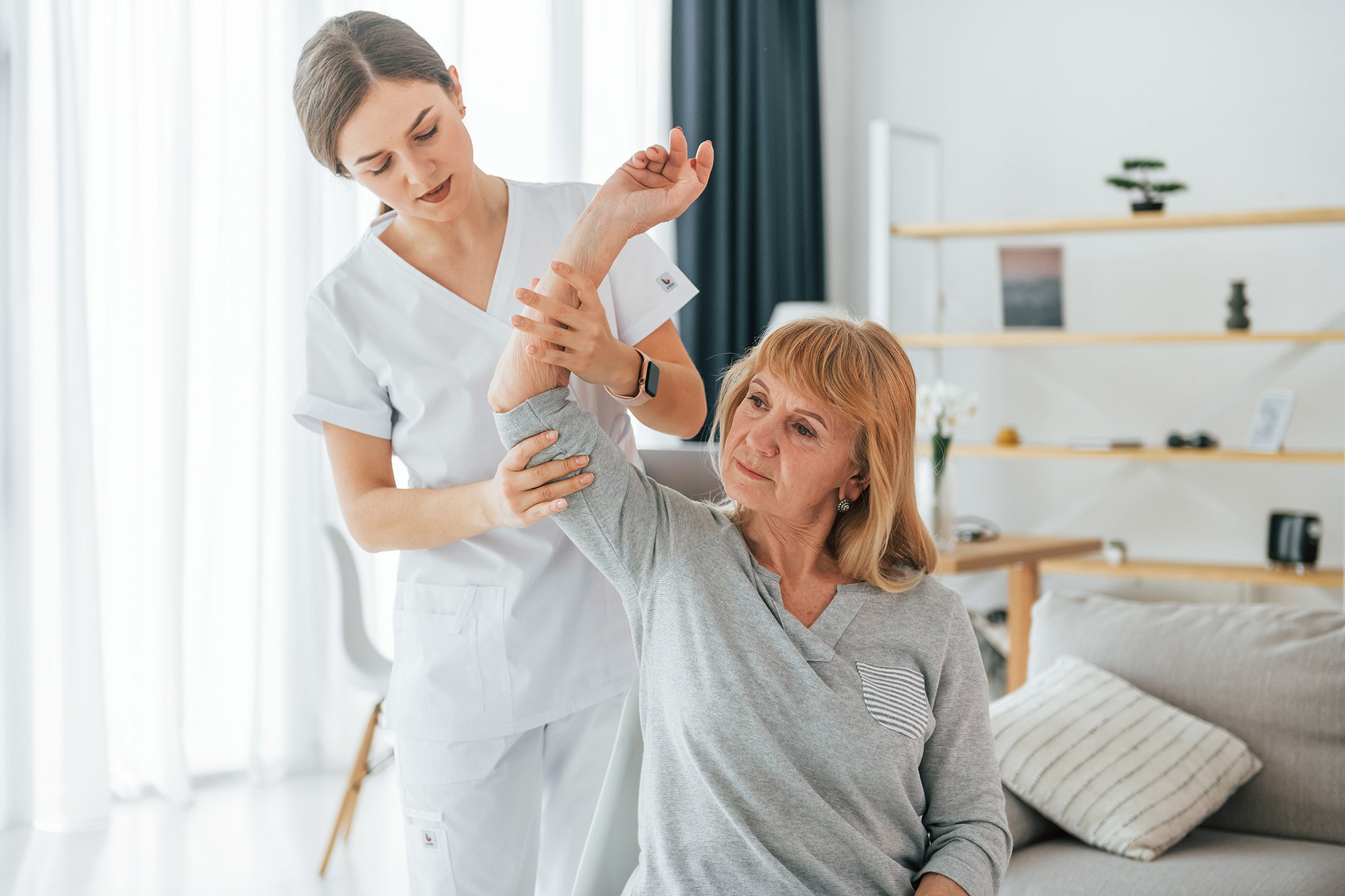 Senior rehabilitation therapy, promoting wellness and recovery.