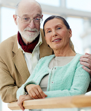 Happy senior couple smiling together